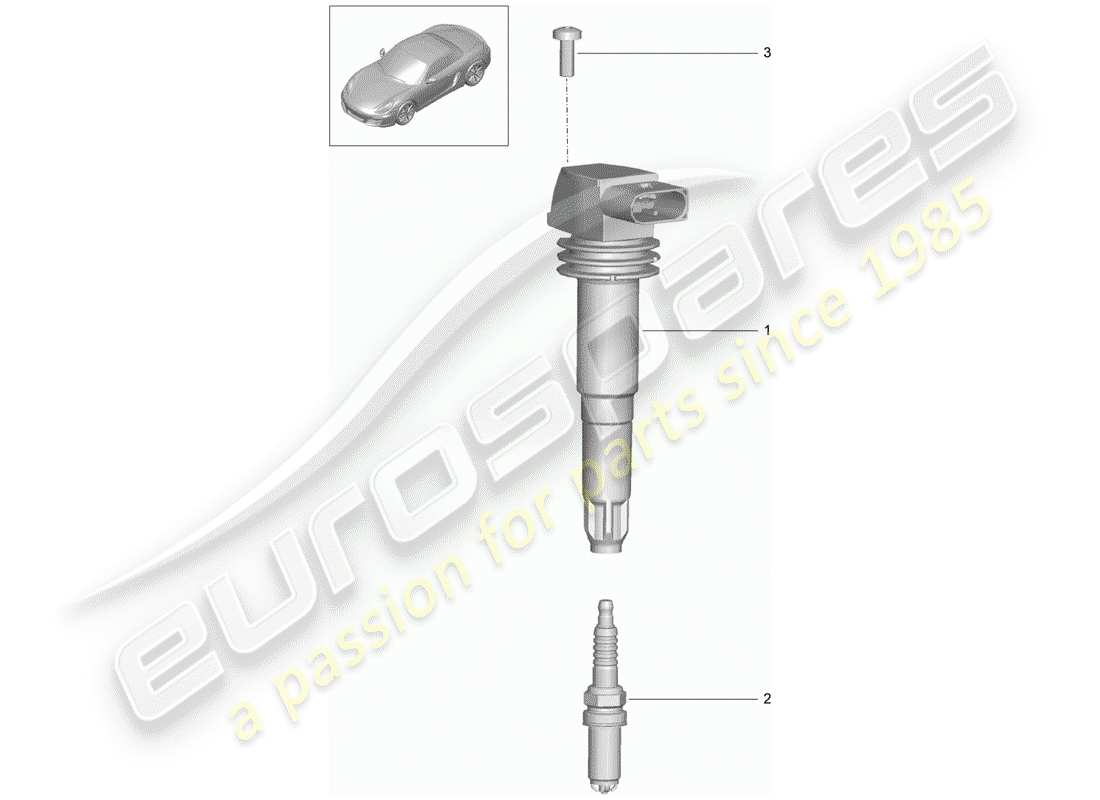 porsche 2012 (981 boxster) système d'allumage schéma des pièces