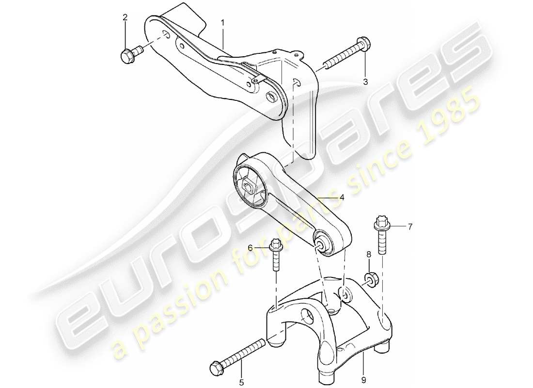 porsche 2005 (cayenne e1 9pa) matériel de levage de moteur schéma des pièces