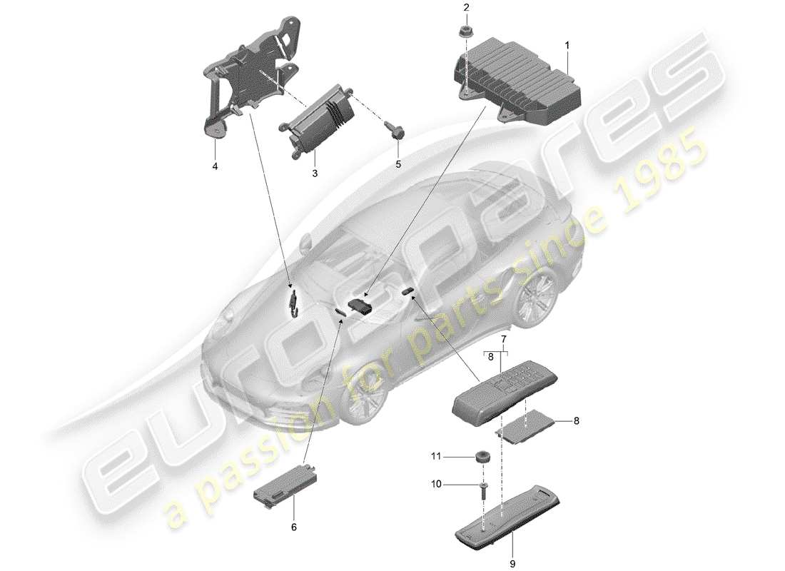 porsche 2014 (991-1 turbo) schéma des pièces de l'amplificateur
