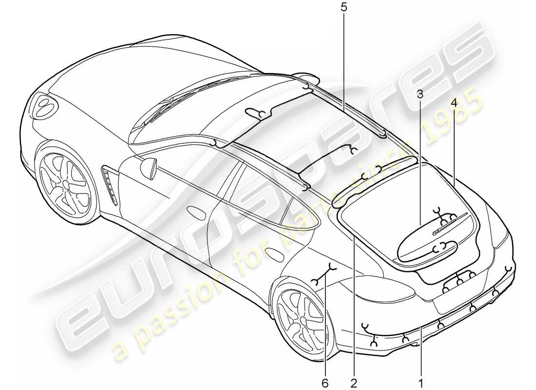 porsche 2015 (panamera 970) faisceaux de câbles schéma des pièces