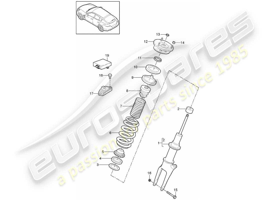 porsche 2010 (panamera 970) suspension schéma des pièces