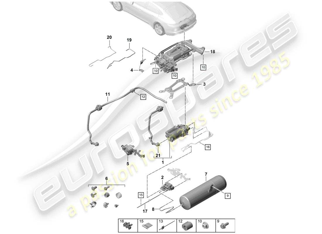 porsche 2020 (panamera 971-1) compresseur schéma des pièces