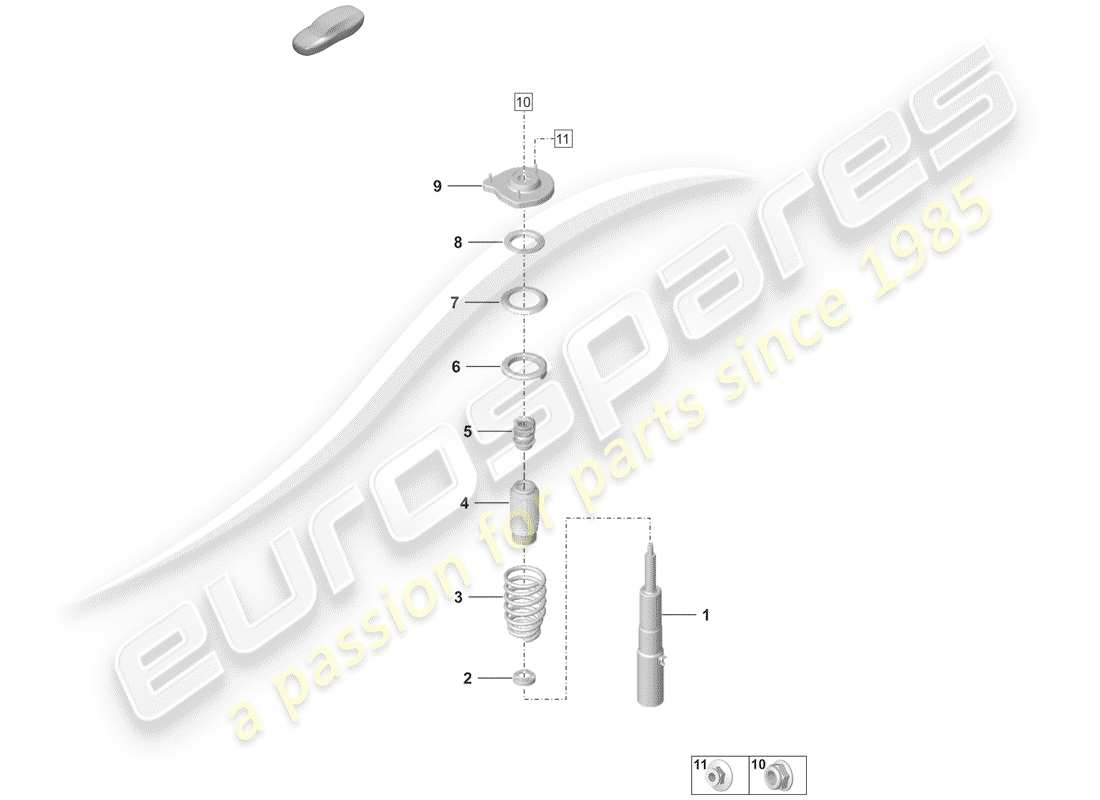 porsche 2020 (992-1) suspension schéma des pièces