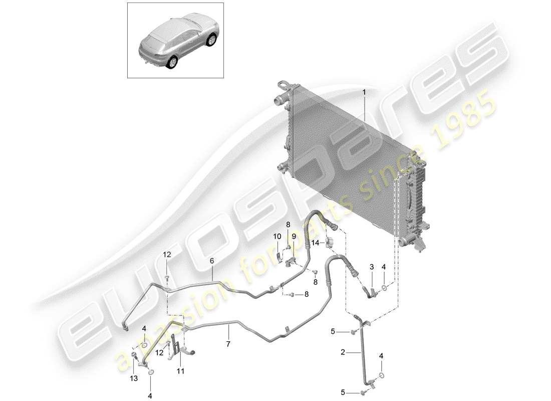 porsche 2014 (macan) -pdk-diagramme des pièces