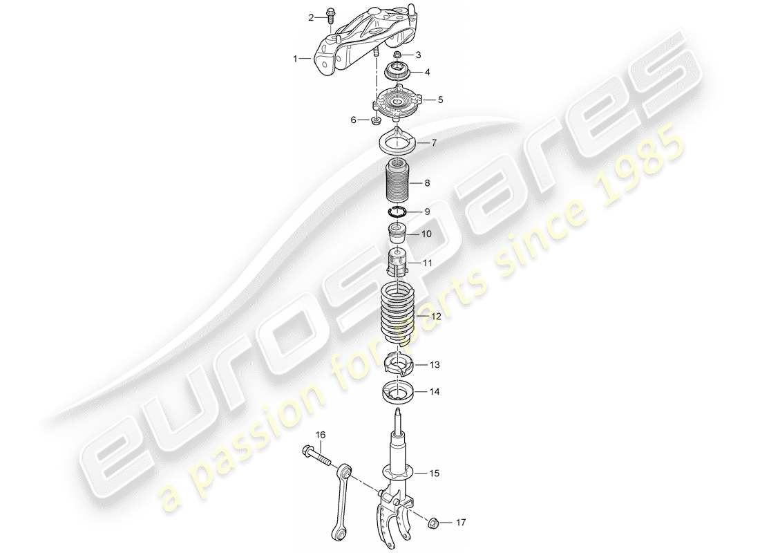 porsche 2010 (cayenne e1 9pa) schéma des pièces de suspension