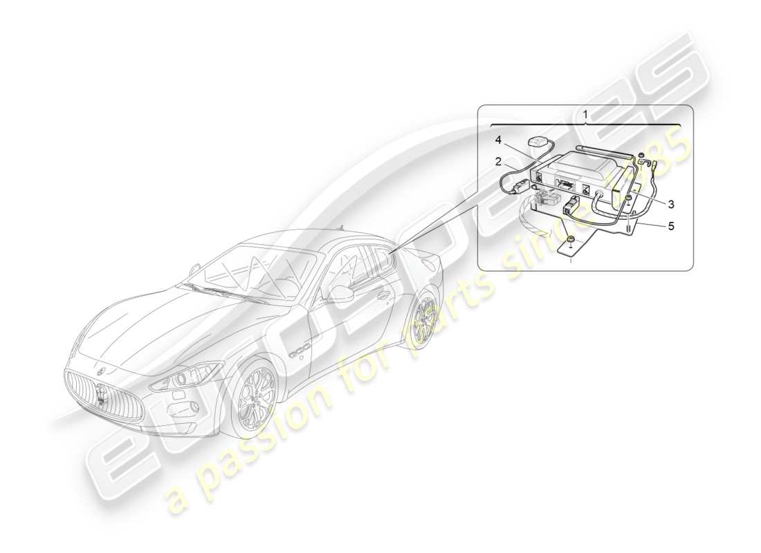 maserati granturismo (2010) système d'alarme et d'immobilisation schéma des pièces