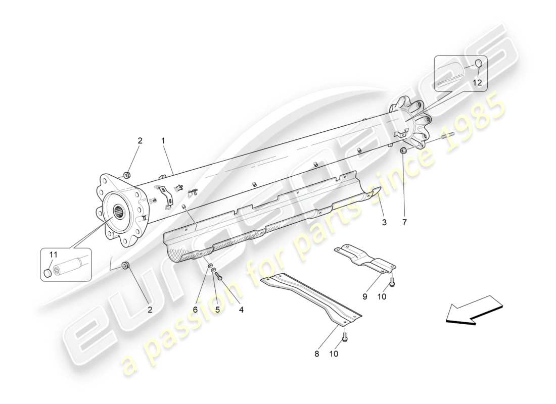 maserati granturismo (2009) arbre de transmission schéma des pièces