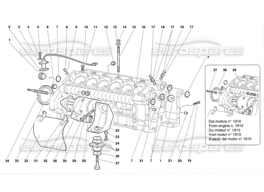 lamborghini diablo sv (1998) carter schéma des pièces