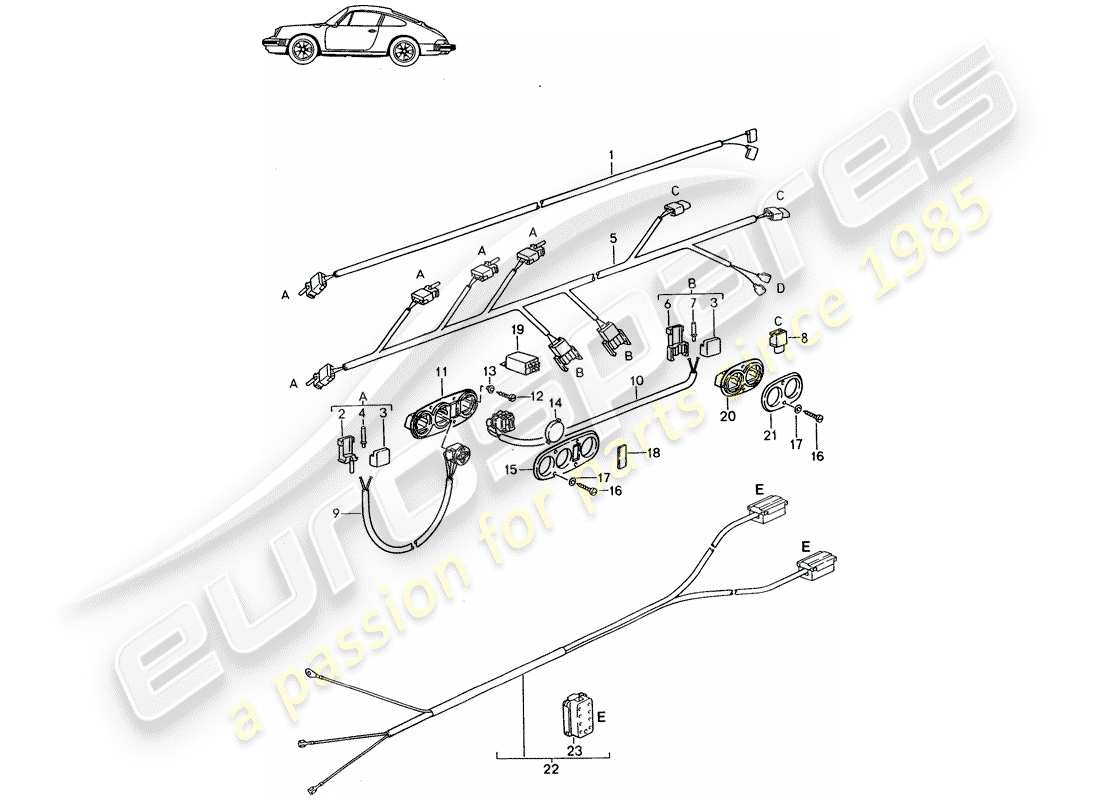 un schéma de pièces du catalogue de pièces porsche 1997 (seats for 944/968/911/928)