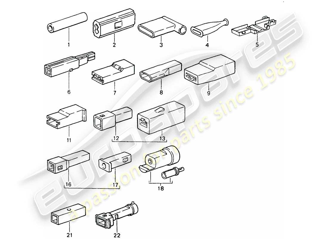 un schéma de pièces du catalogue de pièces porsche 964