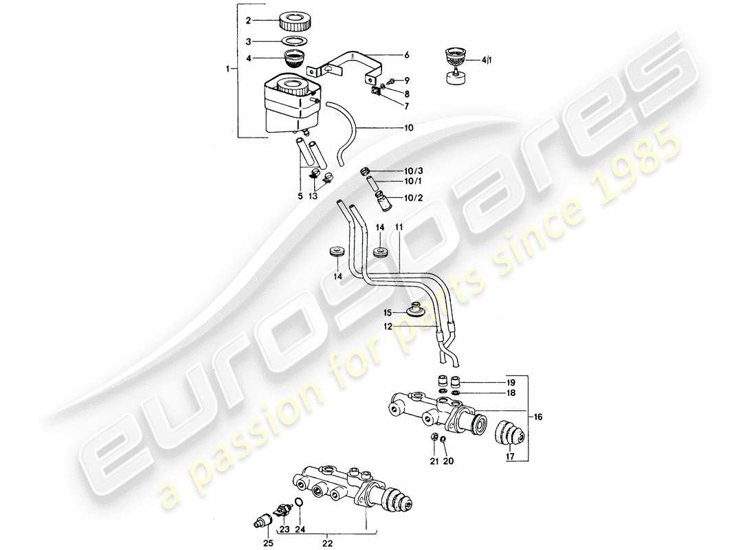 un schéma de pièces du catalogue de pièces porsche 1977 (911 turbo)