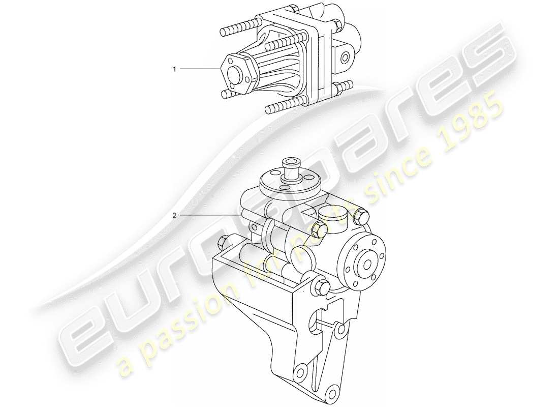 un schéma de pièces du catalogue de pièces porsche 1996 (refurbished and exchange catalogue)
