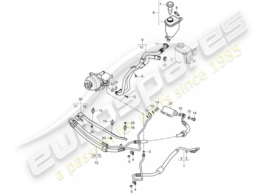 un schéma de pièces du catalogue de pièces porsche cayenne