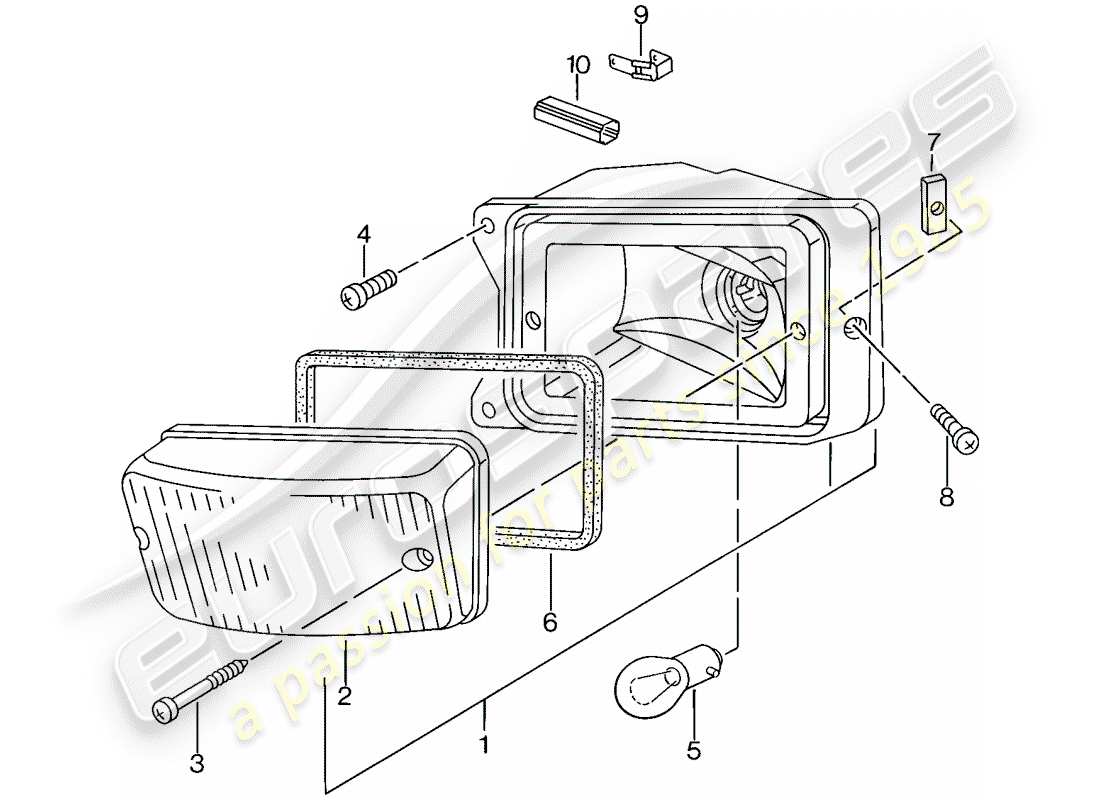 un schéma de pièces du catalogue de pièces porsche 944