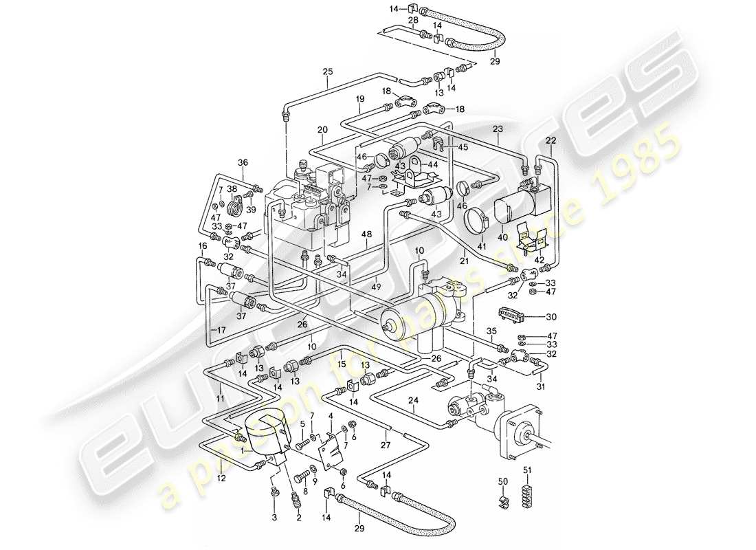 un schéma de pièces du catalogue de pièces porsche 959