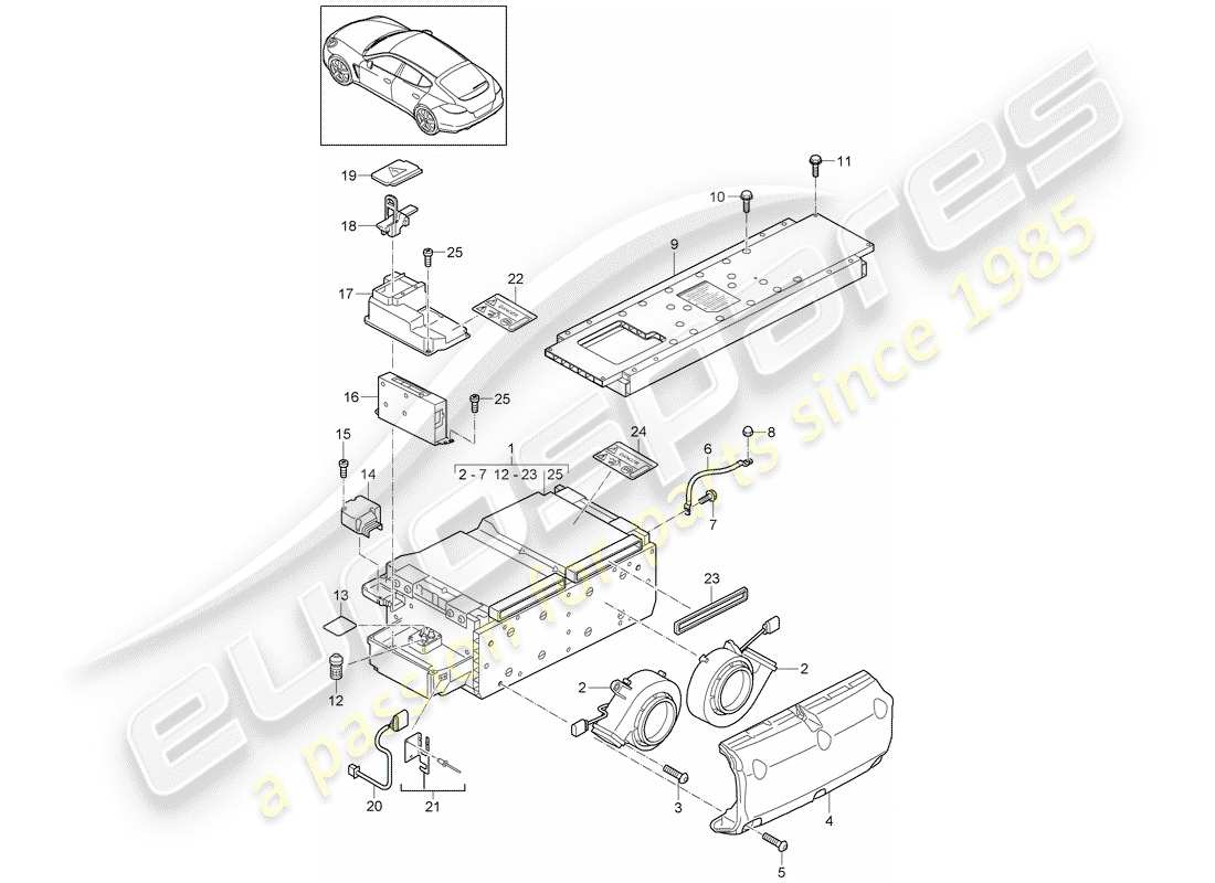schéma de pièce contenant le numéro de pièce 7p0915182 x