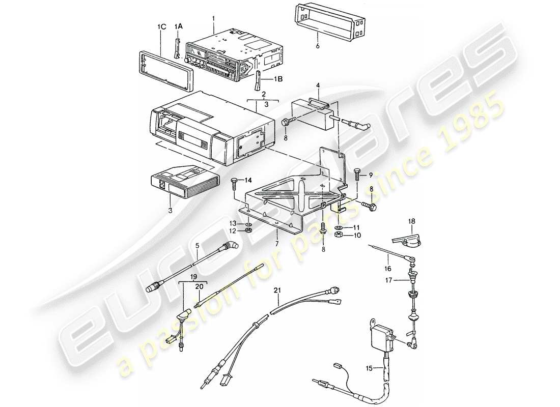 un schéma de pièces du catalogue de pièces porsche 1993 (968)