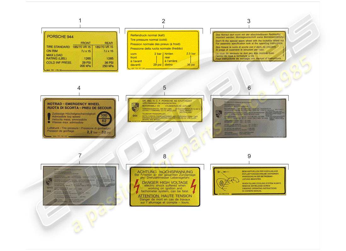 schéma de pièce contenant le numéro de pièce 94400611901