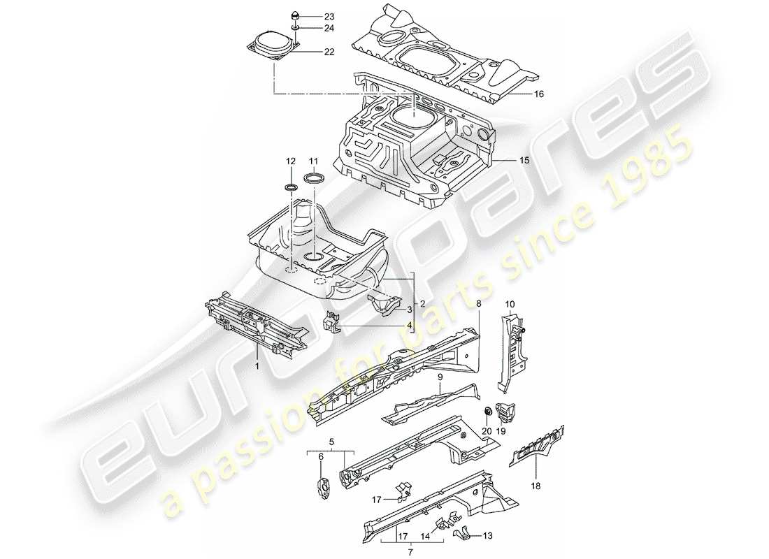 un schéma de pièces du catalogue de pièces porsche 996