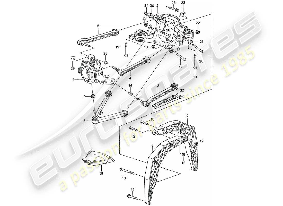 un schéma de pièces du catalogue de pièces porsche 993