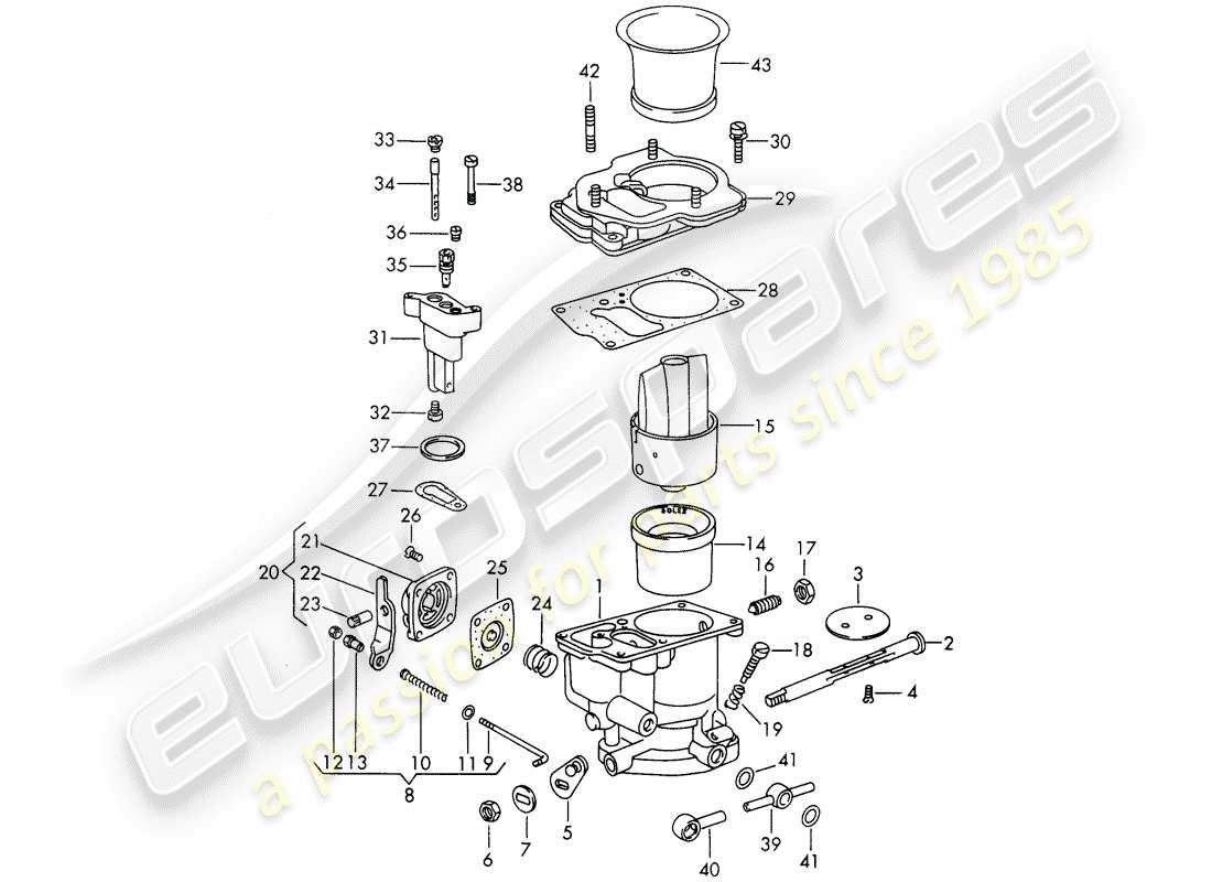 un schéma de pièces du catalogue de pièces porsche 911