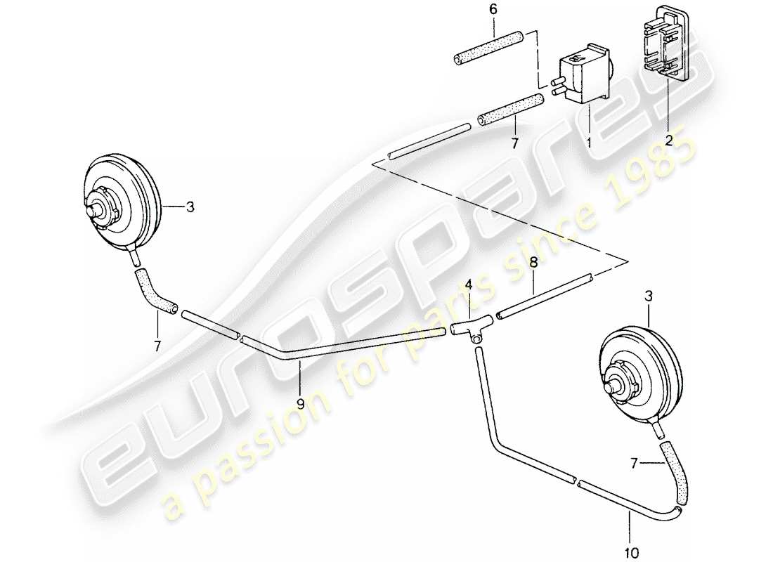 un schéma de pièces du catalogue de pièces porsche 964