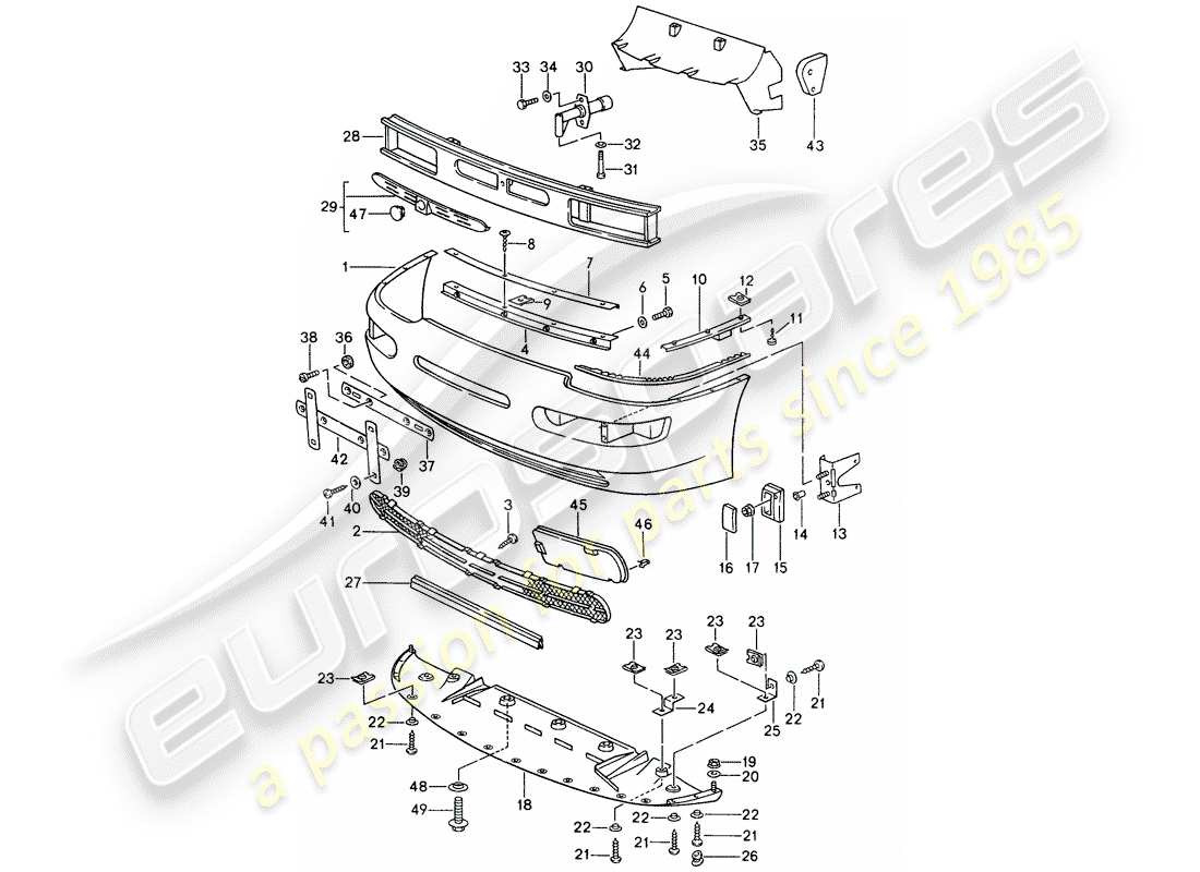 un schéma de pièces du catalogue de pièces porsche 968