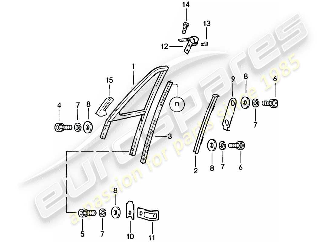 un schéma de pièces du catalogue de pièces porsche 1984 (911)
