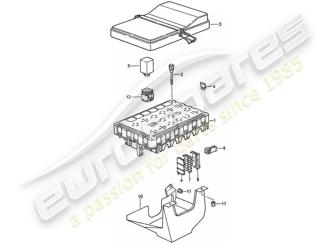 un schéma de pièces du catalogue de pièces porsche 944