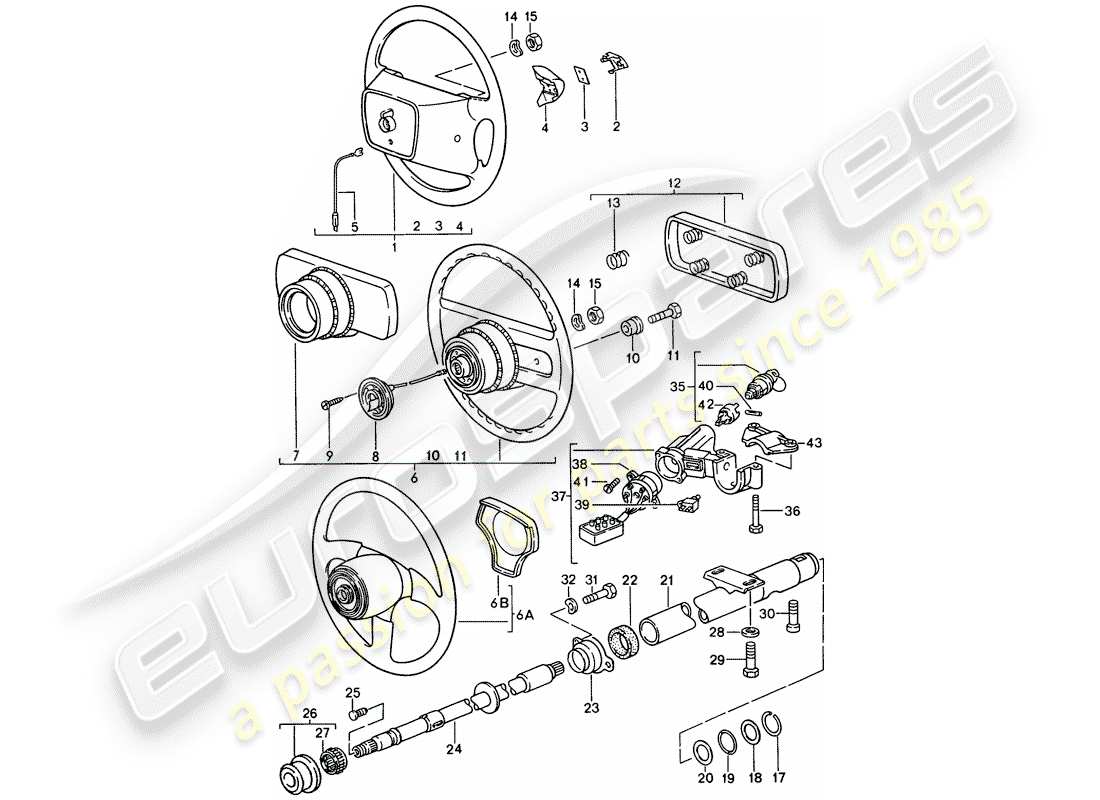 un schéma de pièces du catalogue de pièces porsche 968