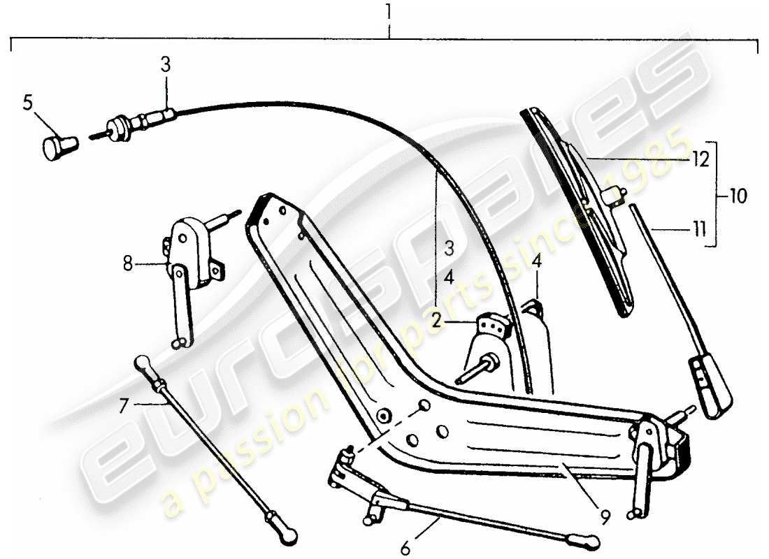 un schéma de pièces du catalogue de pièces porsche 356