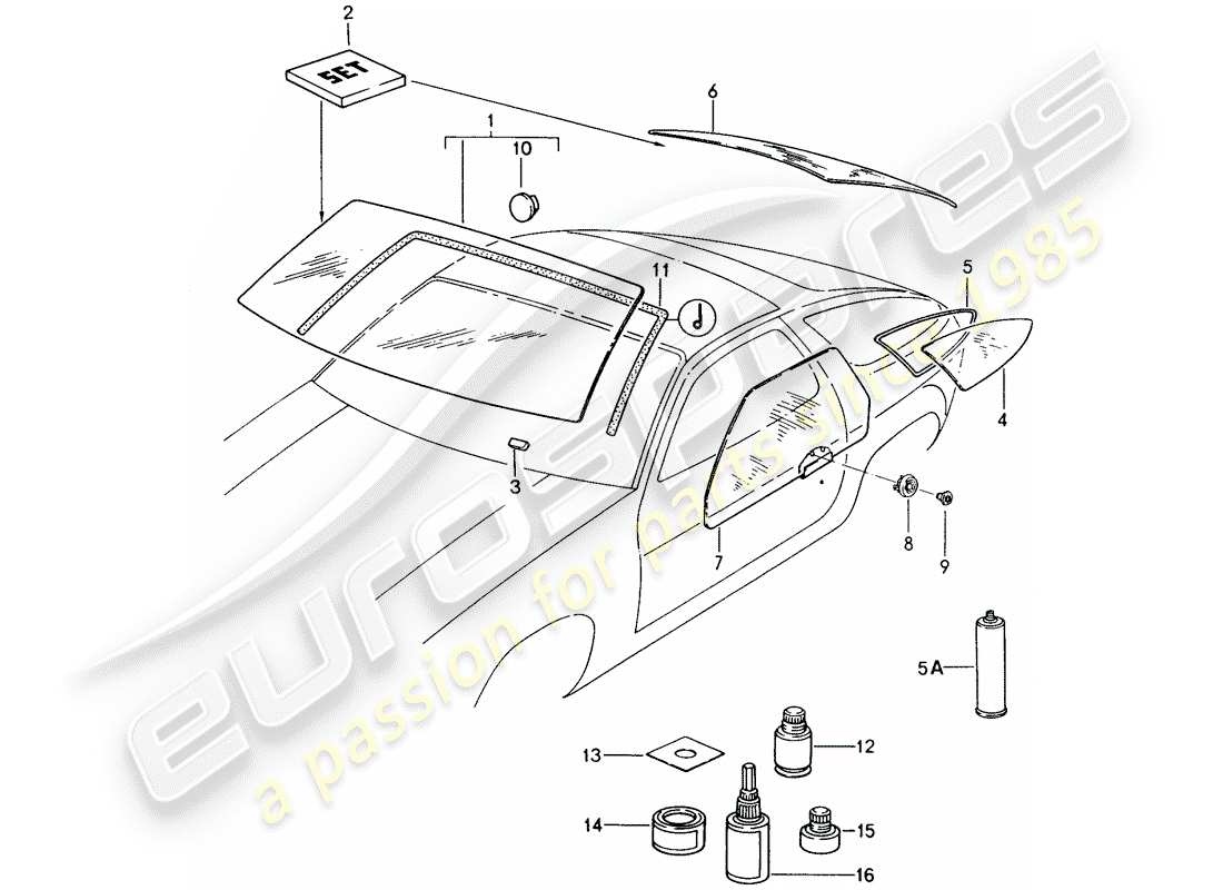 un schéma de pièces du catalogue de pièces porsche 1991 (928)