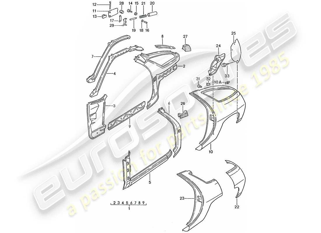 un schéma de pièces du catalogue de pièces porsche 928