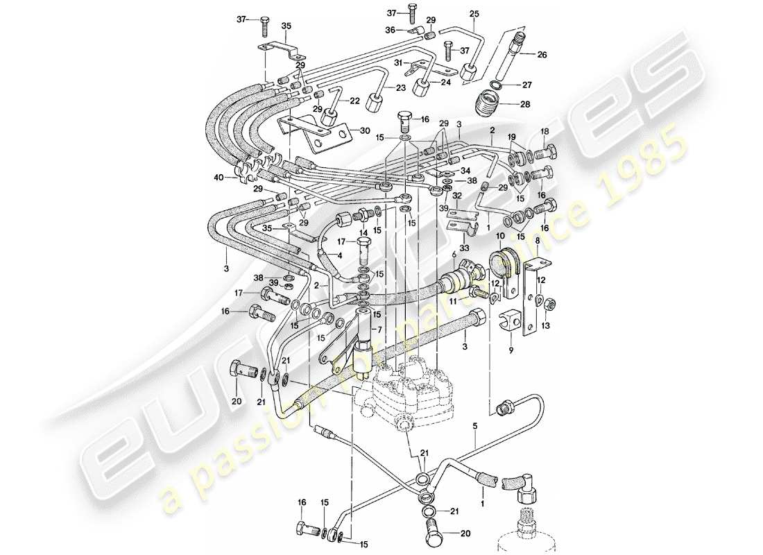 un schéma de pièces du catalogue de pièces porsche 924