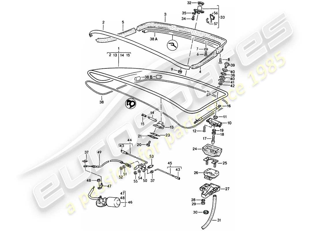 un schéma de pièces du catalogue de pièces porsche 944