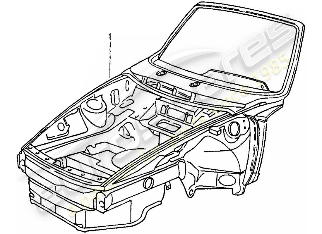 un schéma de pièces du catalogue de pièces porsche 964
