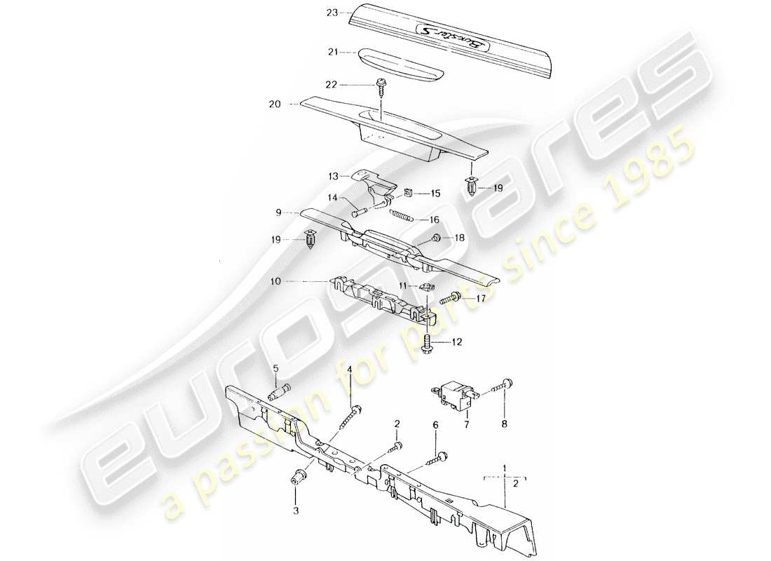 un schéma de pièces du catalogue de pièces porsche boxster