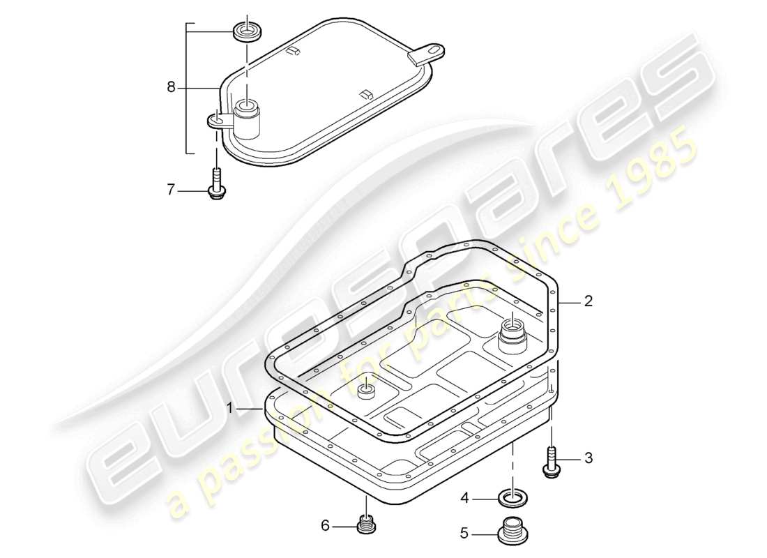 un schéma de pièces du catalogue de pièces porsche 2006 (987 cayman)