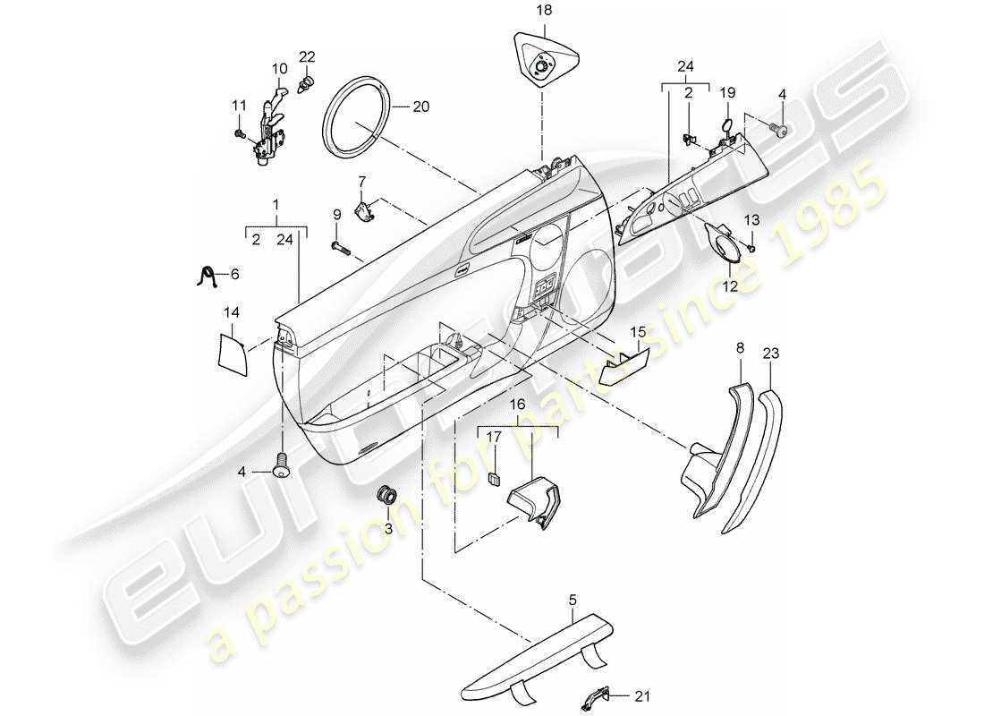 un schéma de pièces du catalogue de pièces porsche 997