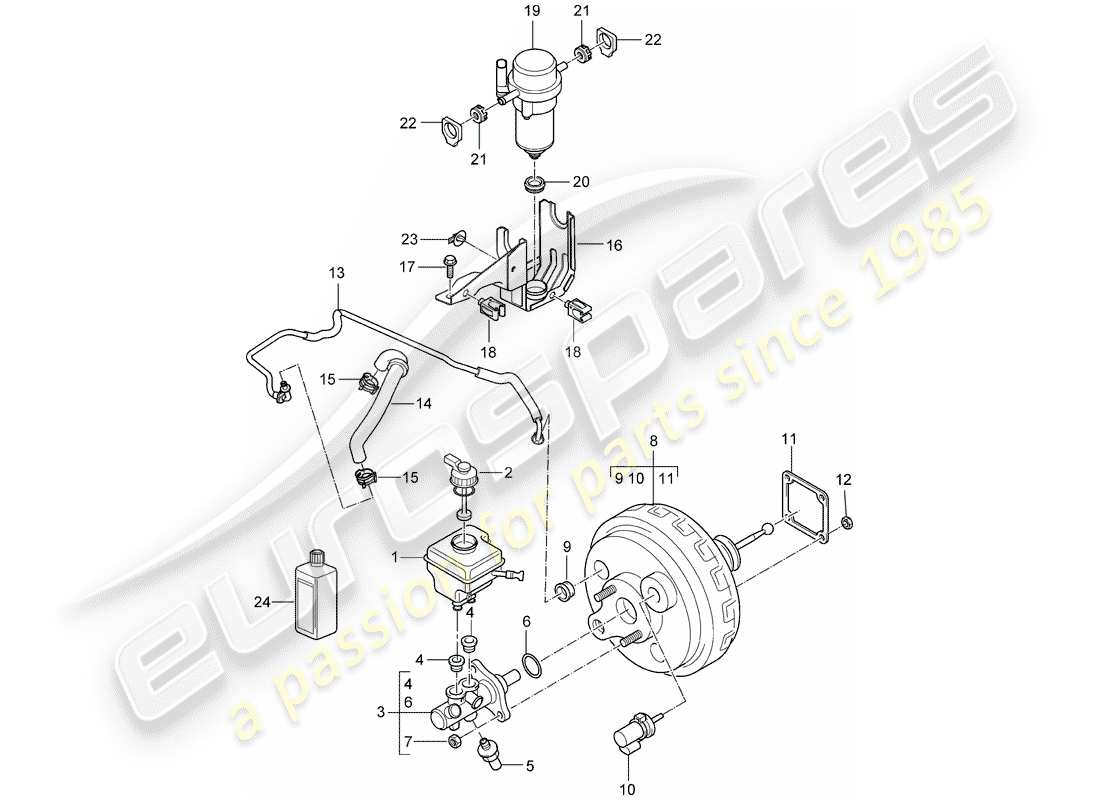 un schéma de pièces du catalogue de pièces porsche cayenne