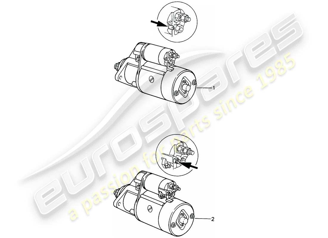 un schéma de pièces du catalogue de pièces porsche 1968 (refurbished and exchange catalogue)