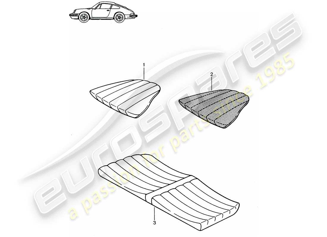 un schéma de pièces du catalogue de pièces porsche accessories and tequipment