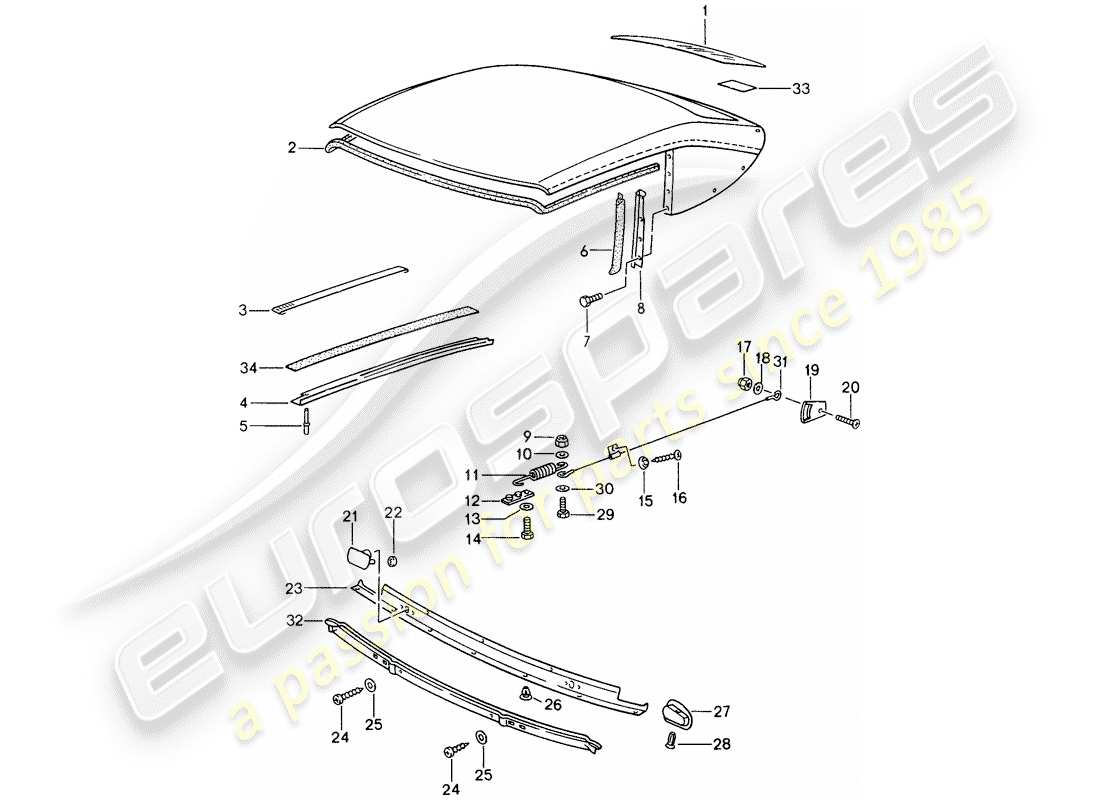 un schéma de pièces du catalogue de pièces porsche 993