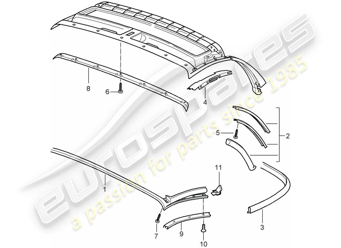 un schéma de pièces du catalogue de pièces porsche 2006 (987 boxster)