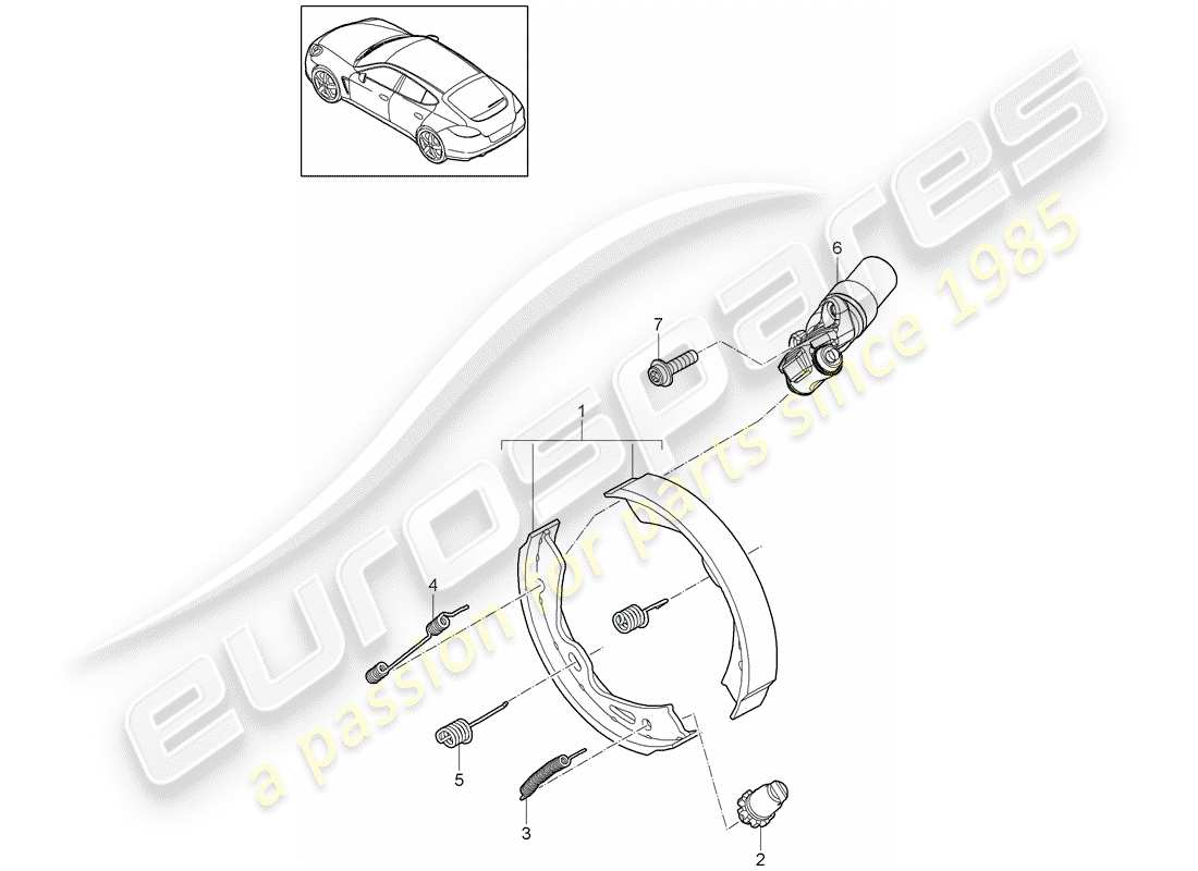 porsche 2010 (panamera 970) frein de stationnement schéma des pièces