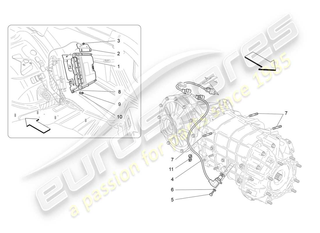 un schéma de pièces du catalogue de pièces maserati granturismo (2010)