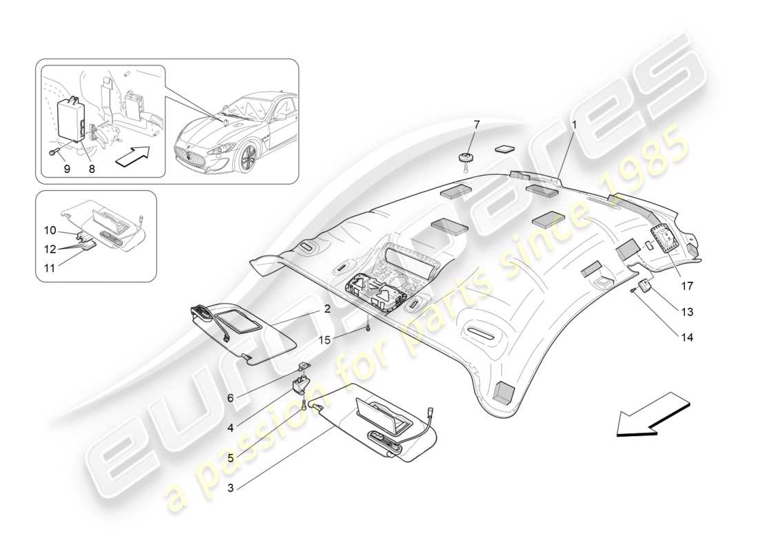 un schéma de pièces du catalogue de pièces maserati granturismo (2015)