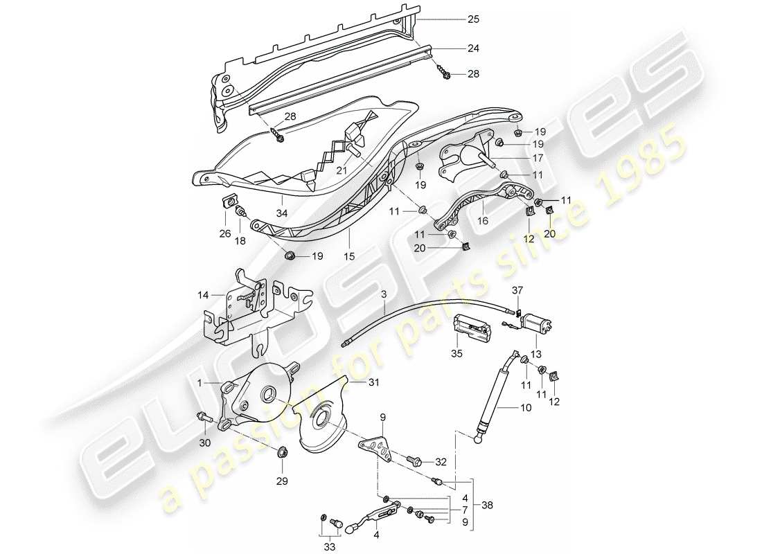 porsche 2006 (987 boxster) mécanisme d'entraînement schéma des pièces