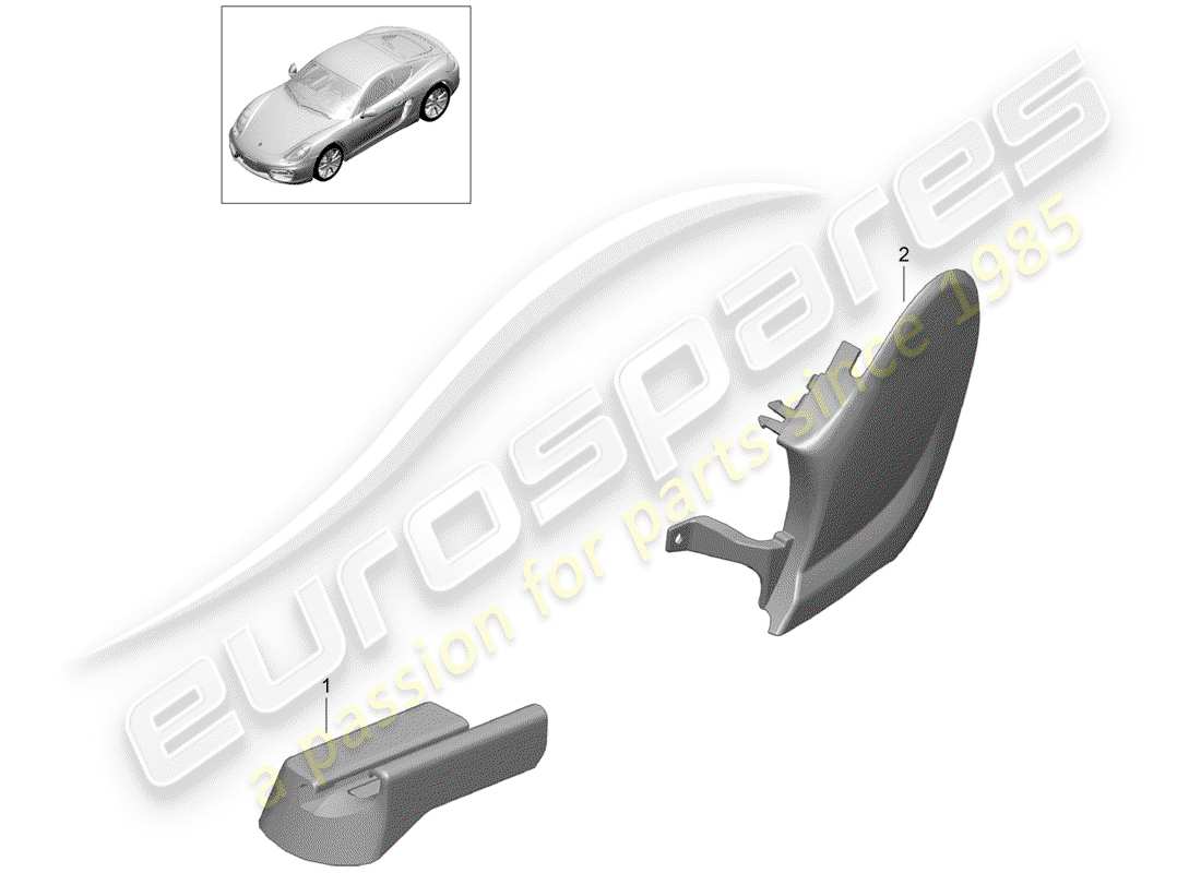 porsche 2014 (981 cayman) siège sport plus schéma des pièces