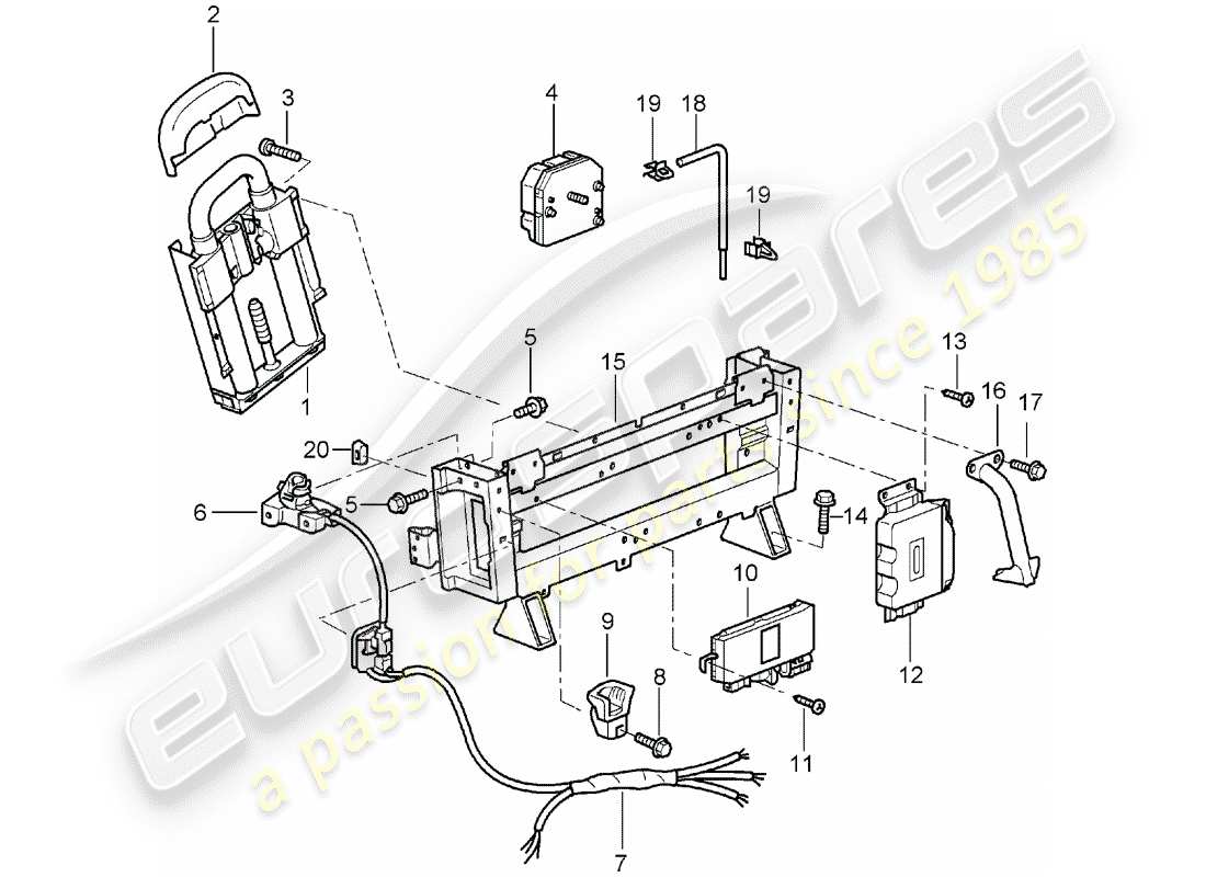 porsche 2000 (996) barre de rouleau schéma des pièces